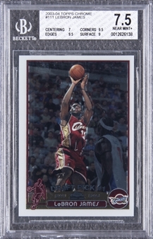 2003-04 Topps Chrome #111 LeBron James Rookie Card - BGS NM+ 7.5